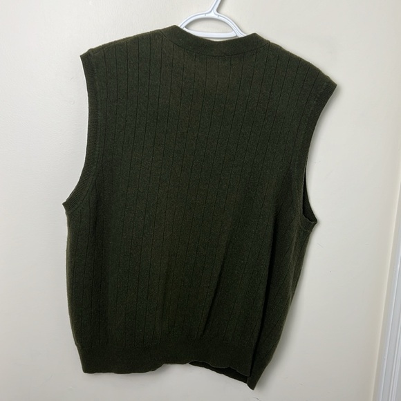 Club Room By Charter Club 100% Lambswool knit Sweater Vest Olive Green Size XL - Picture 4 of 10